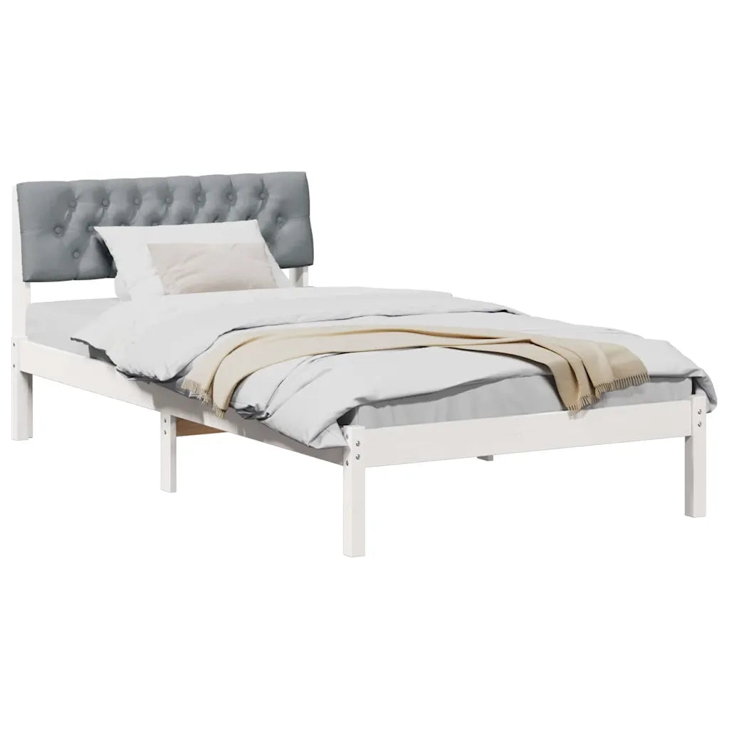 Struttura del Letto Bianco e grigio chiaro 100 x 200 cm 878633