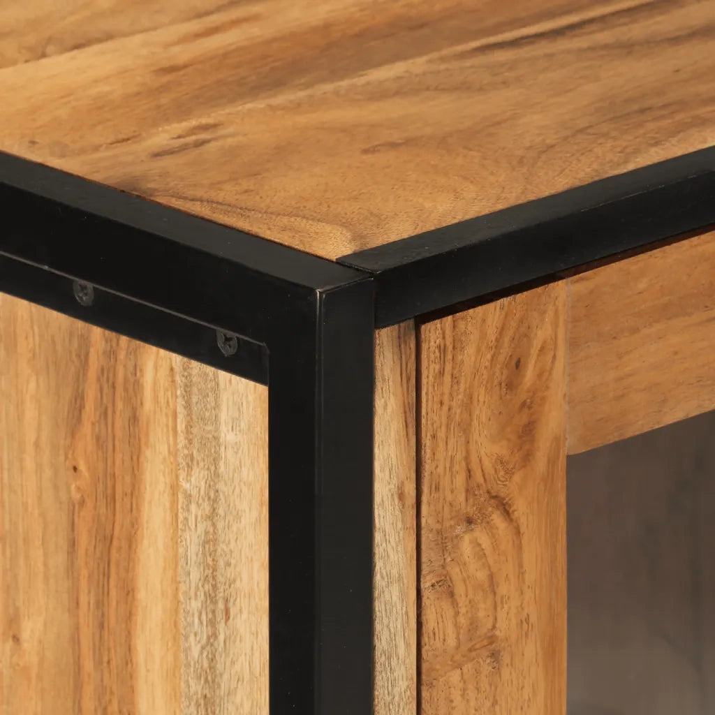 Mobile da Bagno 40x27x190 cm in Ferro e Legno Massello Acacia 3217118