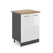 Vicco Mobiletto base cucina Bianco lucido 60 cm , PL Rovere