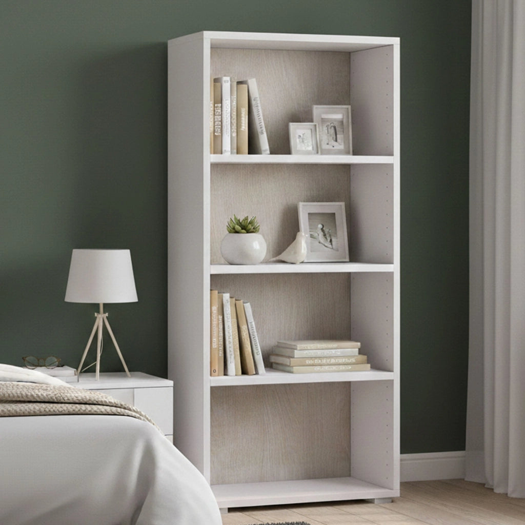 Biblioteca Aky, Libreria 3 Ripiani Made in Italy, 60x30x130h cm Bianco