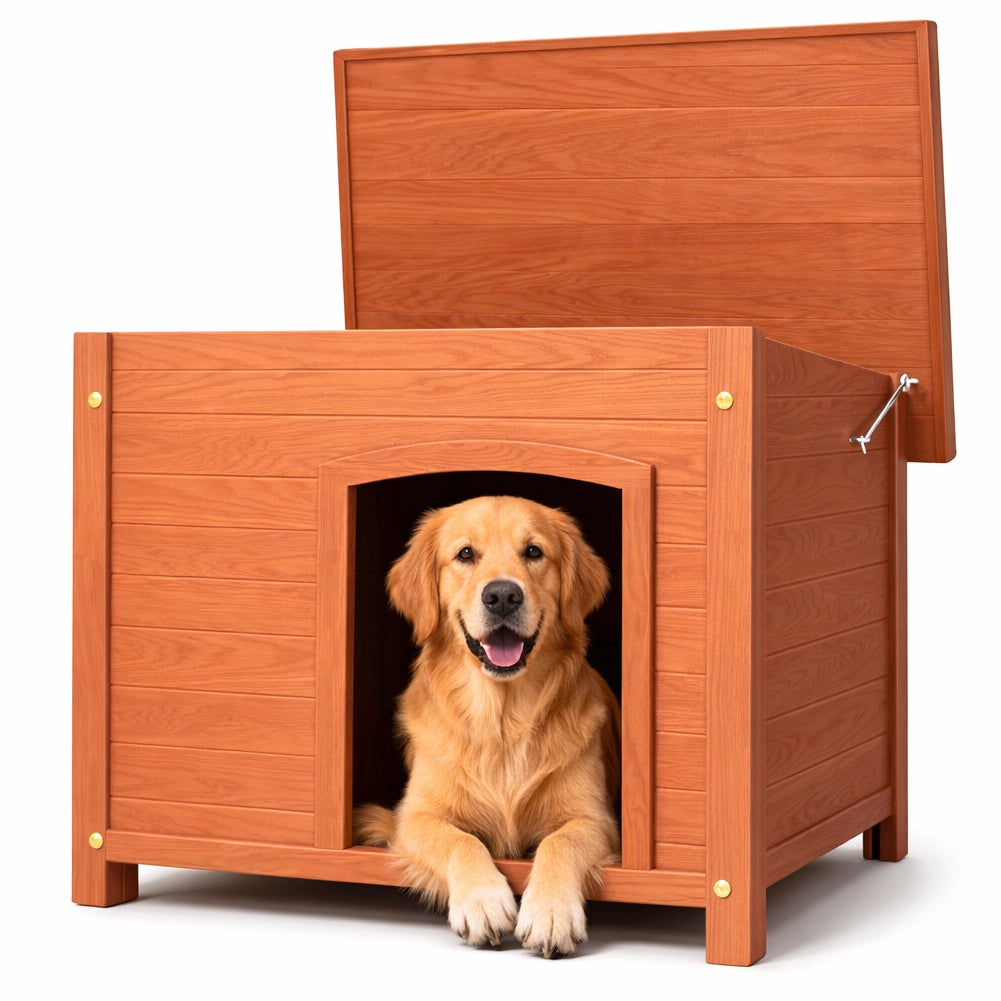 Cuccia per Cani Grande per Esterno in Legno Tetto Apribile Casetta per Animali