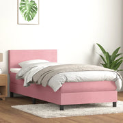 Giroletto a Molle con Materasso Rosa 80x220 cm Velluto