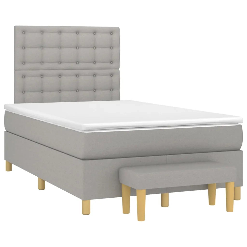 Giroletto a Molle con Materasso Grigio Chiaro 120x200cm Tessuto 3137461