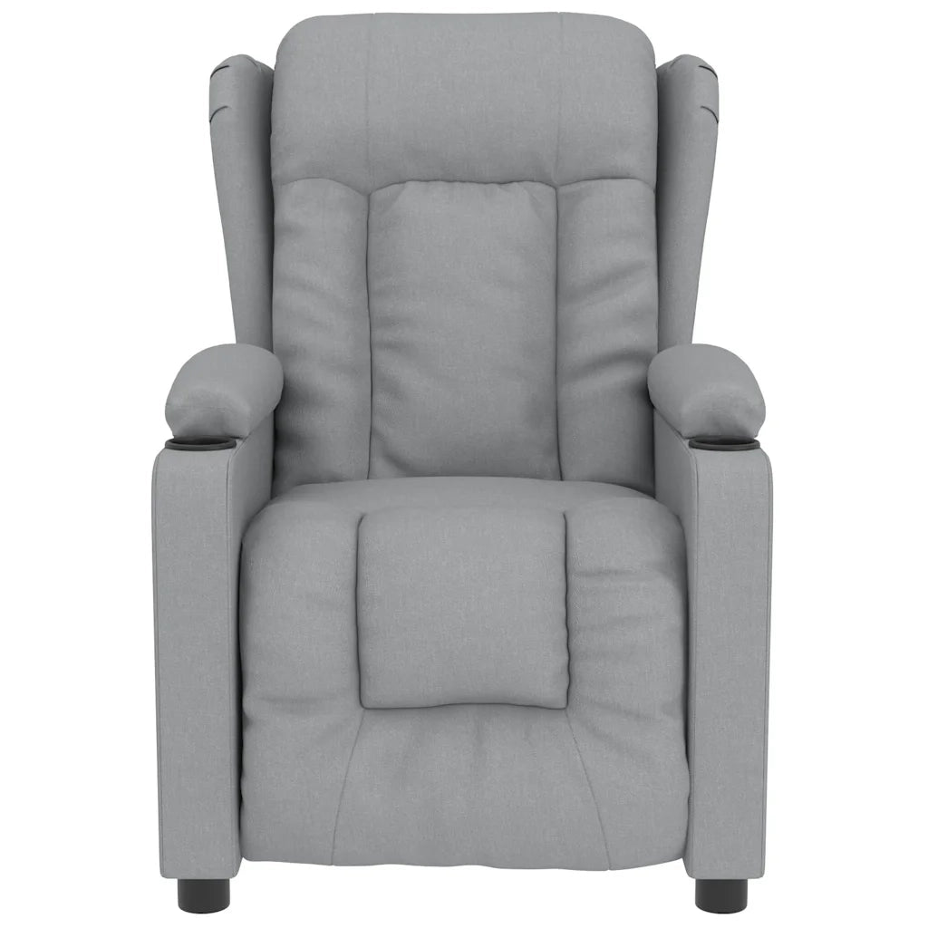 Poltrona Massaggiante in Tessuto Grigio Chiaro
