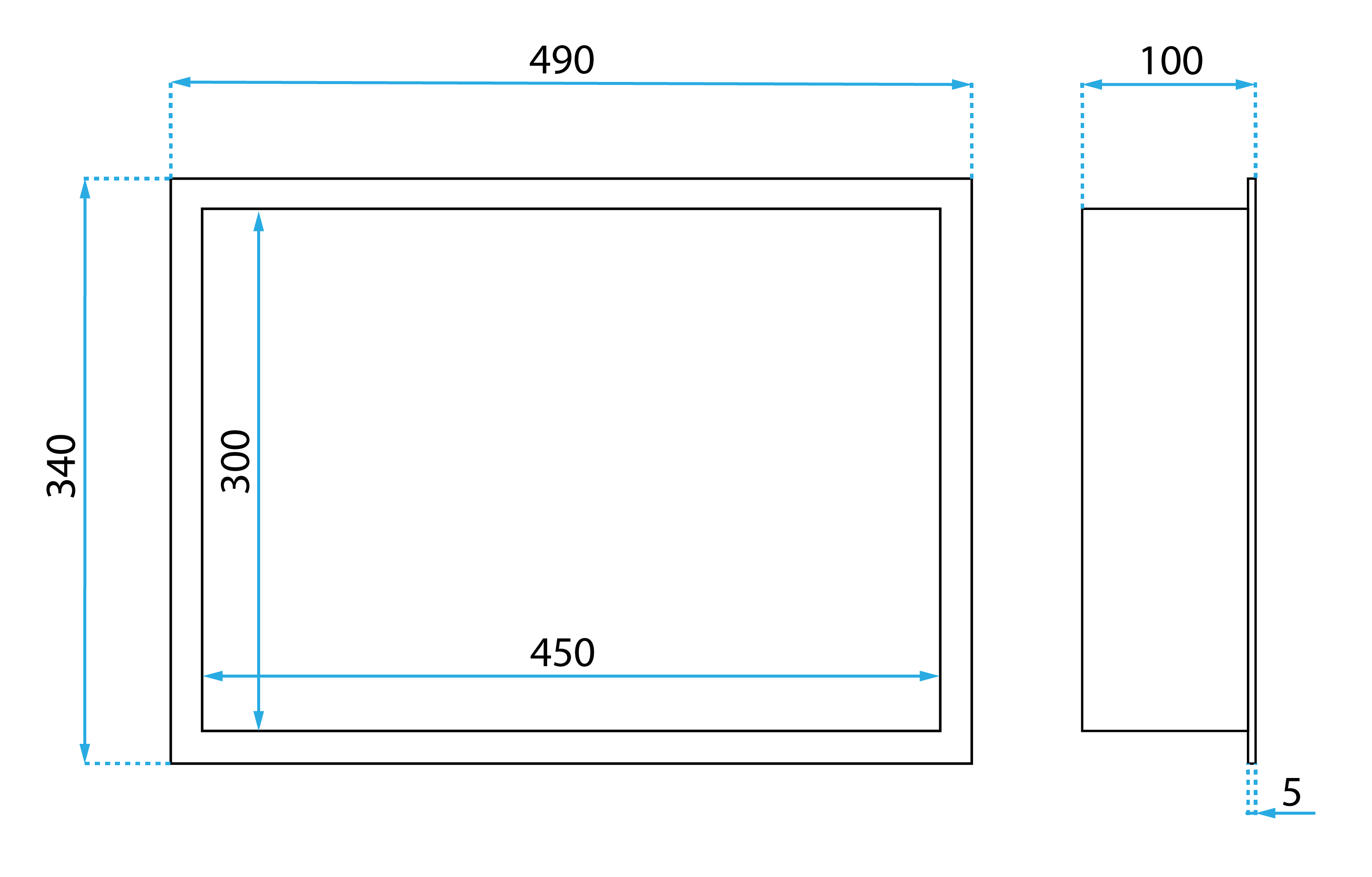 Mensola Bagno 30x45 Steel Brush