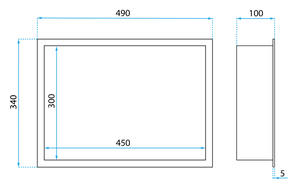 Mensola Bagno 30x45 Steel Brush