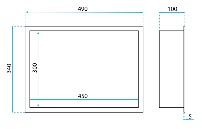 Mensola Bagno 30x45 Steel Brush