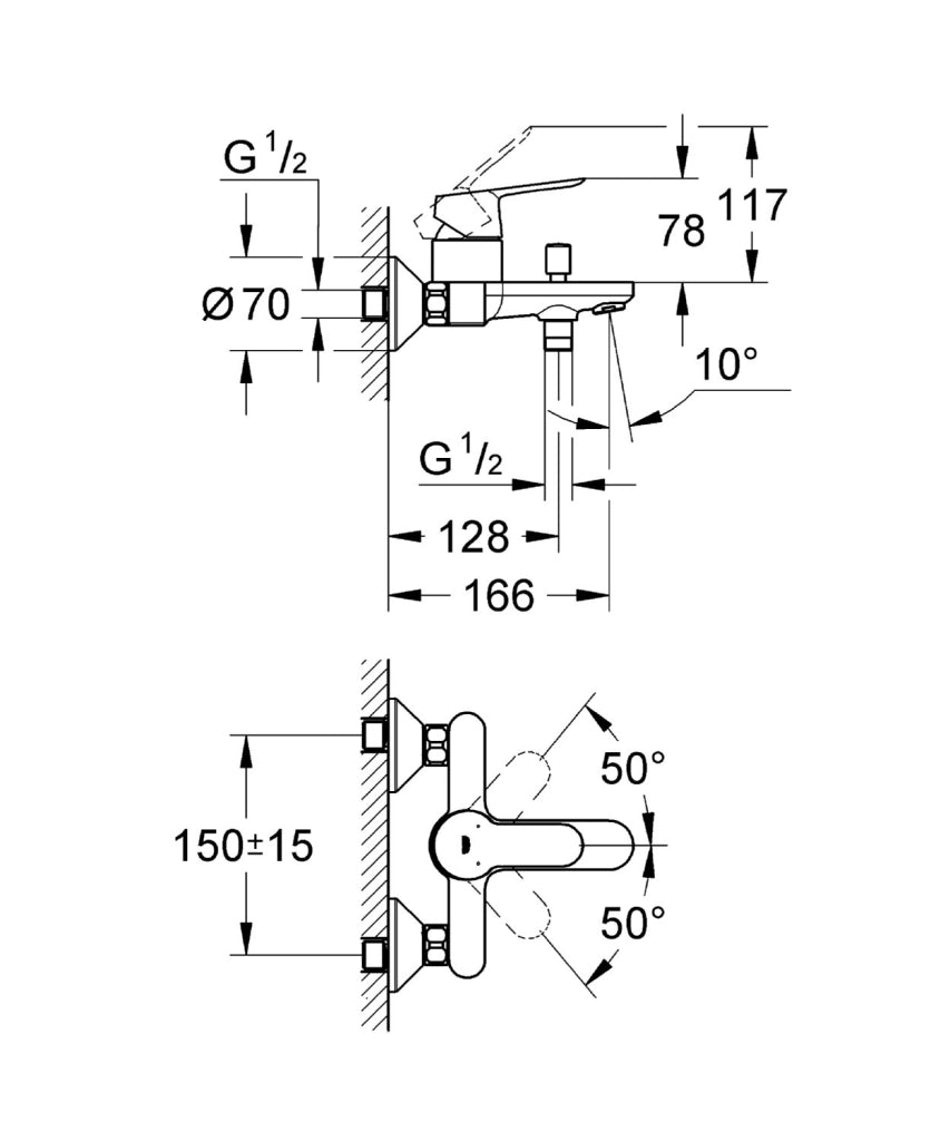 Miscelatore Vasca S Dotazione Bauedge Grohe