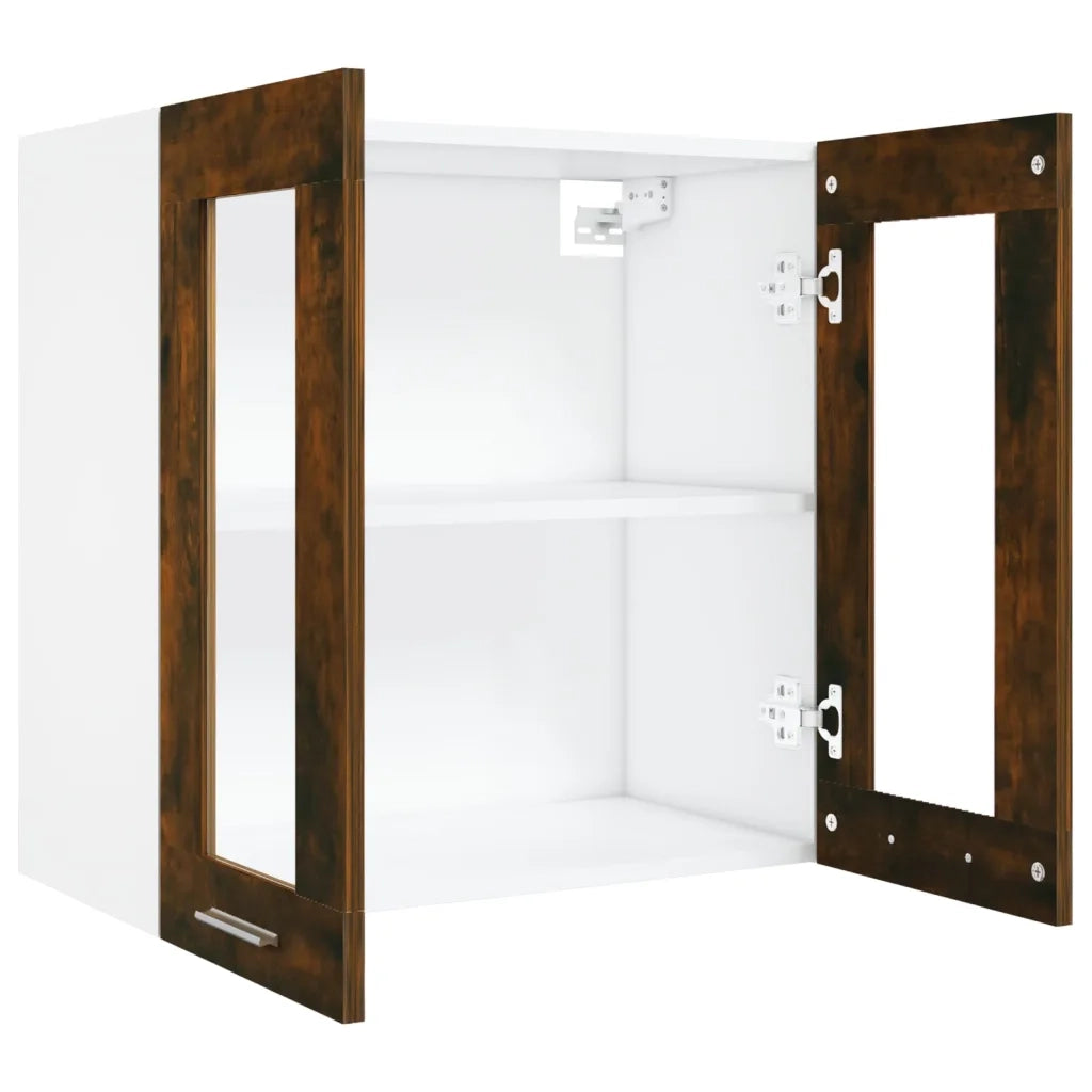 Pensile in Vetro Rovere Fumo 60x31x60 cm Legno Multistrato cod mxl 73632