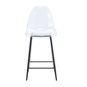 Sgabelli da bar trasparenti set da 4 68,5 x 48 x 47 cm plastica nera