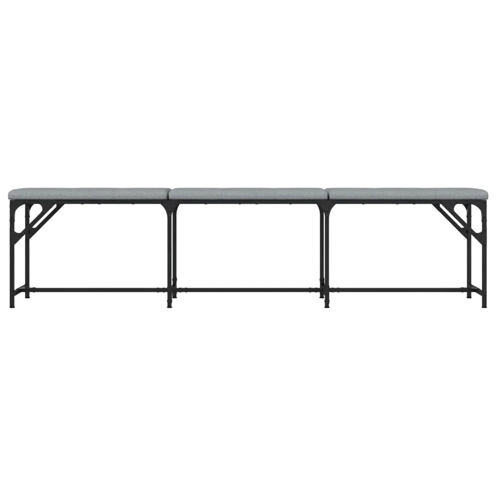 Panca da Pranzo Grigio Chiaro 186x32x45 cm in Acciaio e Tessuto 835224