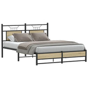 Letto matrimoniale | Letto per adulti | Giroletto senza Materasso Rovere Sonoma 140x200cm in Truciolato