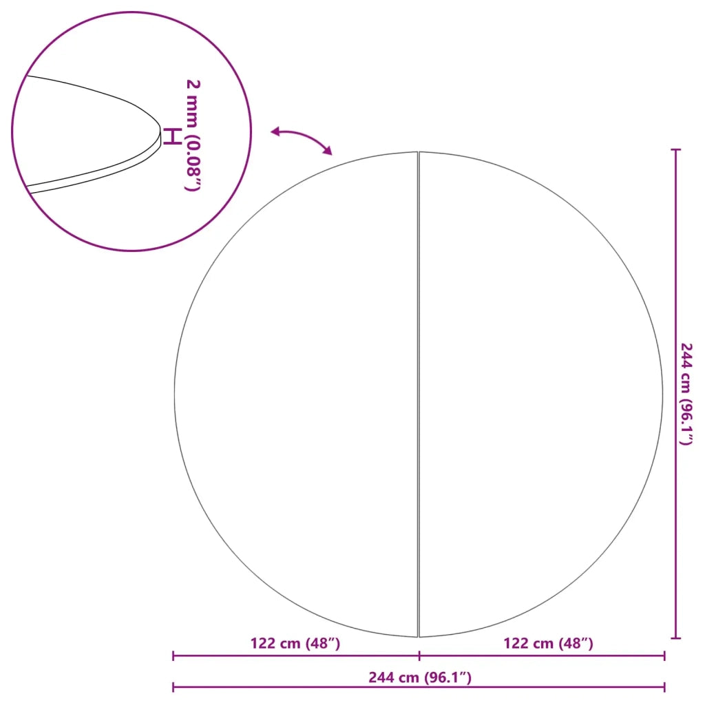 Telo per Fondo Piscina Nero Ø 244 cm Tessuto Non Tessuto 42009112