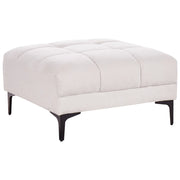 Ottomana in tessuto bianco sporco 80 x 88 x 41 cm Poggiapiedi Divano Fine