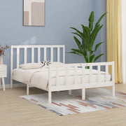 Giroletto-Struttura Letto Bianco in Legno Massello 140x190 cm 450013