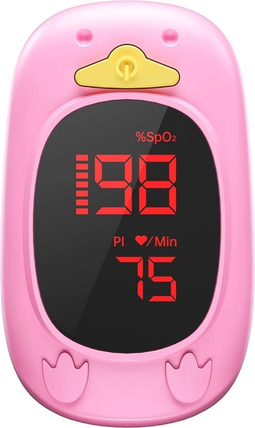 Pulsoximetro per bambini – Saturimetro di ossigeno con design accattivante, ideale per la misurazione di SpO2 e frequenza cardiaca, adatto per adulti e bambini a partire dai 2 anni