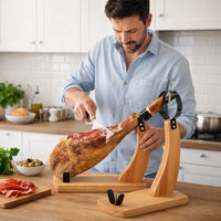 Porta Prosciutto in Legno, per Prosciutto Crudo Iberico Serrano e Italiano