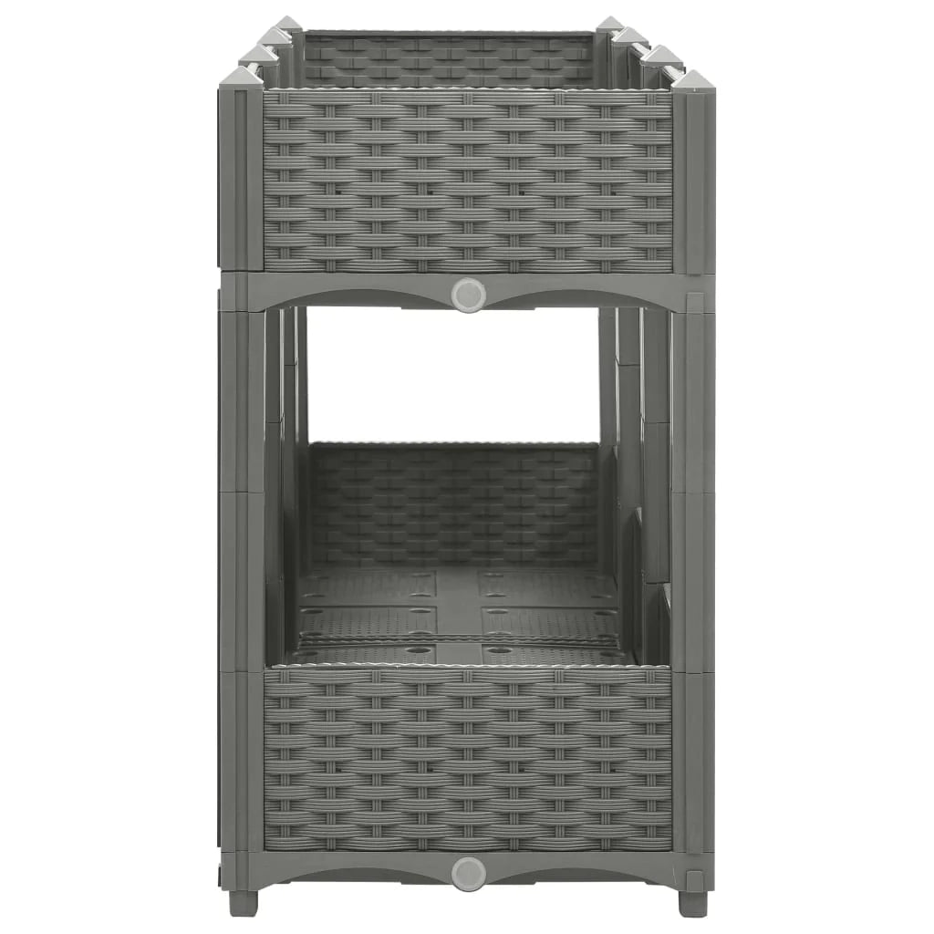Fioriera rialzata per piante fiori terrazza giardino 120 x 40 x 71 cm polipropilene grigio 02_0039205