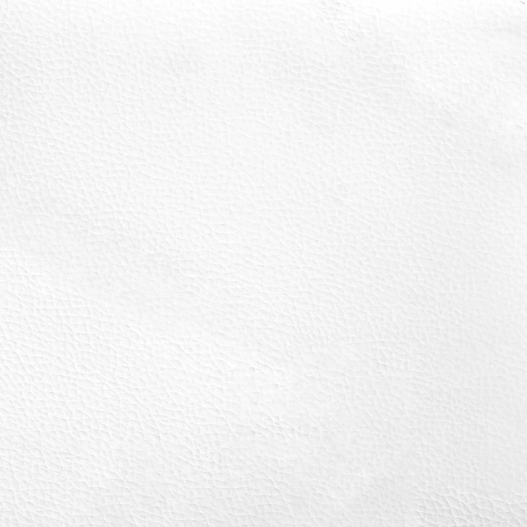 Pouf Bianco Pelle Sintetica e Legno Ingegnerizzato