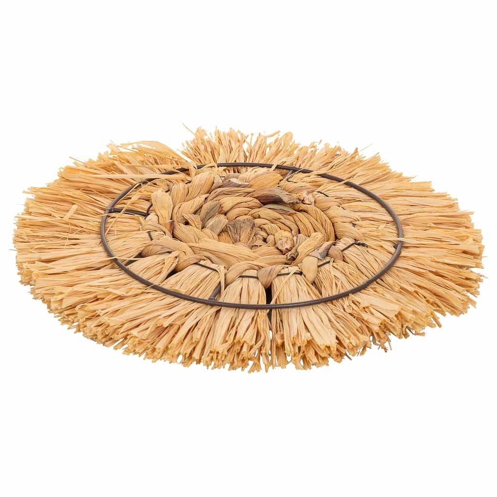Figura decorazione murale in fibra naturale marrone d30x02h