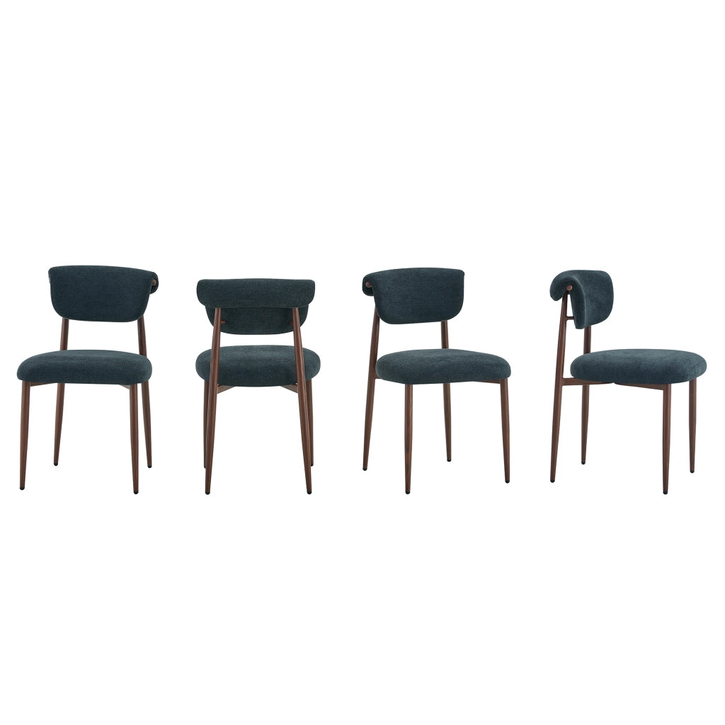 Sedie da Pranzo Imbottite Senza Braccioli con Schienale Curvo ¨C MINIMAL ¨C Set 4 Pezzi