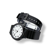 Trade Shop - Orologio Da Polso 40 Mm Nero Cinturino Sportivo Quadrante Bianco -