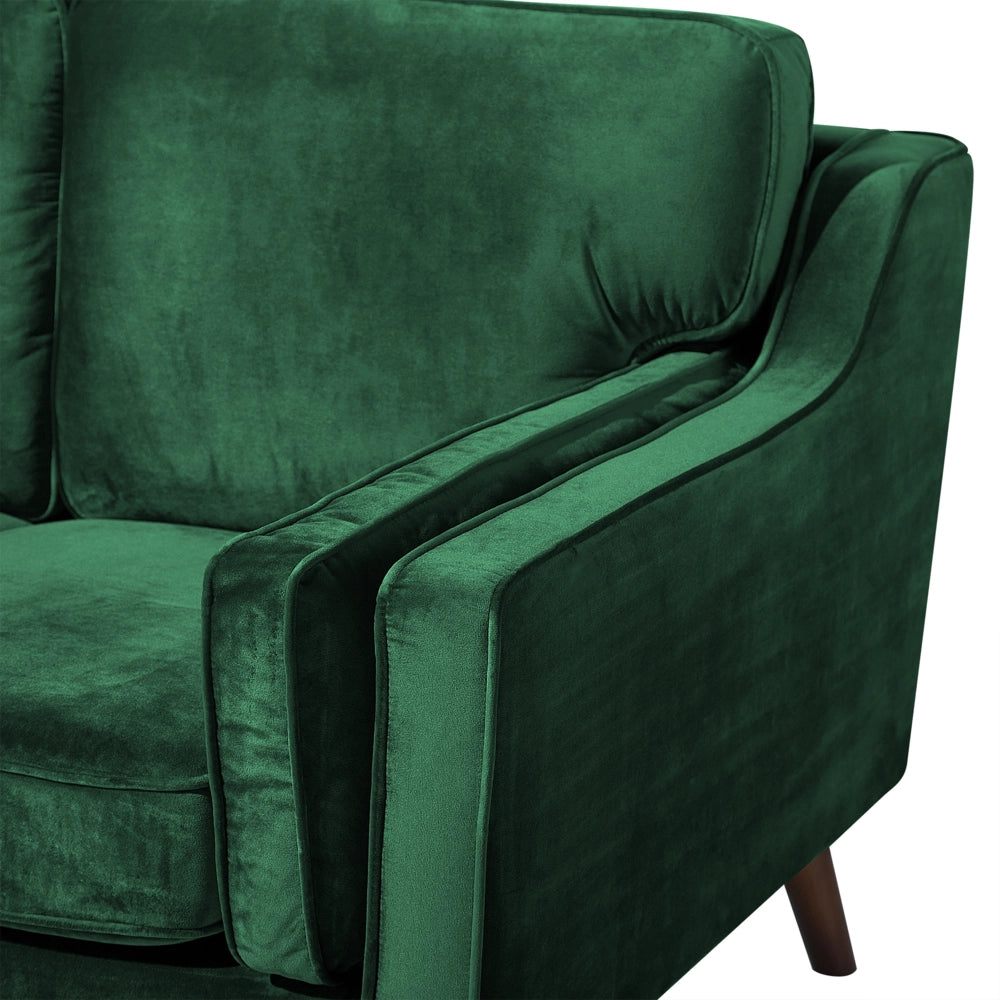 Divano Verde 2 Posti Gambe In Legno Velluto Classico e moderno