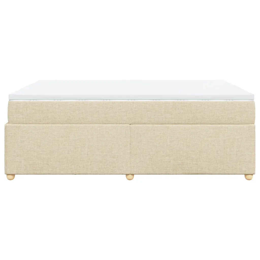 Giroletto a Molle con Materasso Crema 140x19 cm in Tessuto