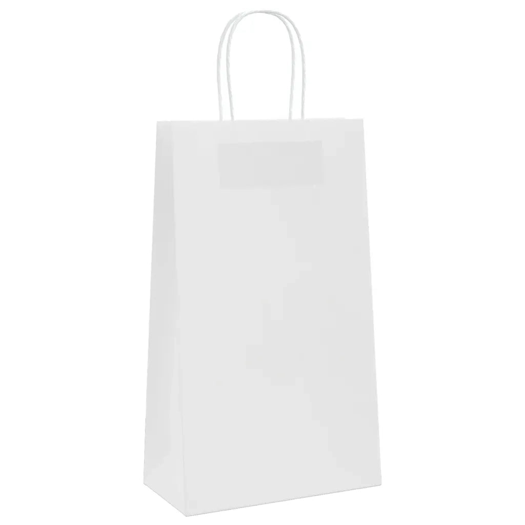 Sacchetti di Carta 50 pz con Manici Bianchi 21x11x36 cm