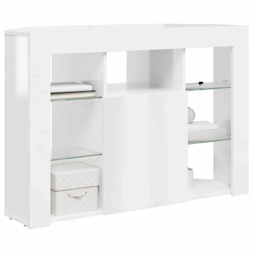 Mobile TV LED Angolare Bianco ad Alto Lucido 100x40x68cm 889789