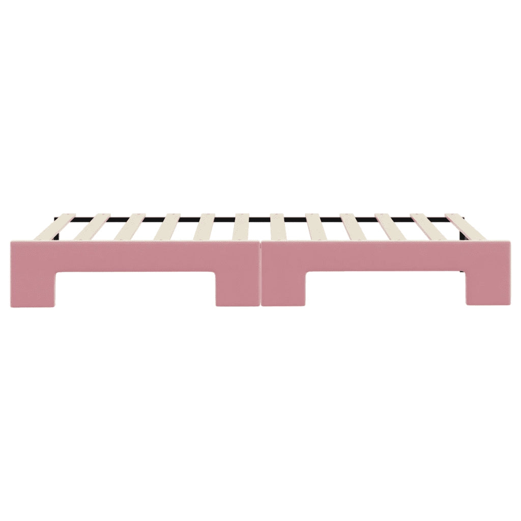 Divano Letto con Letto Estraibile Rosa 90x200 cm in Velluto 3197066