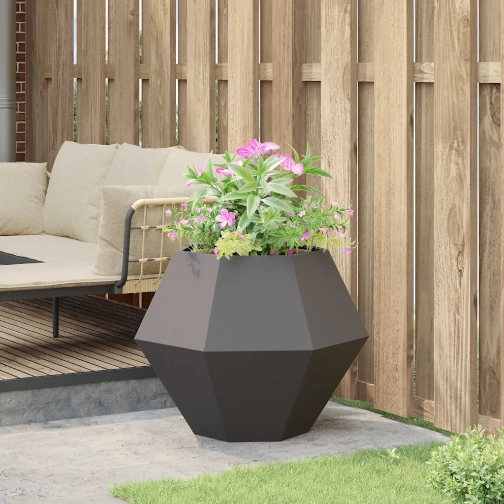 Fioriera | Cassetta per fiori | Vaso Nero 75 x 75 x 60 cm Acciaio