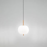 Sospensione Contemporanea Cirro Metallo Oro Vetro Bianco Led 18W 3000K