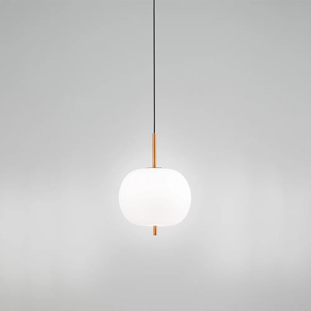 Sospensione Contemporanea Cirro Metallo Oro Vetro Bianco Led 18W 3000K