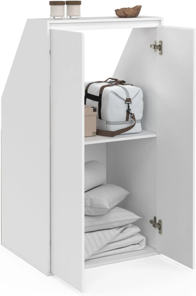 TOMI Armadio a 2 ante inclinate 60 x 50 x 110/70 cm bianco