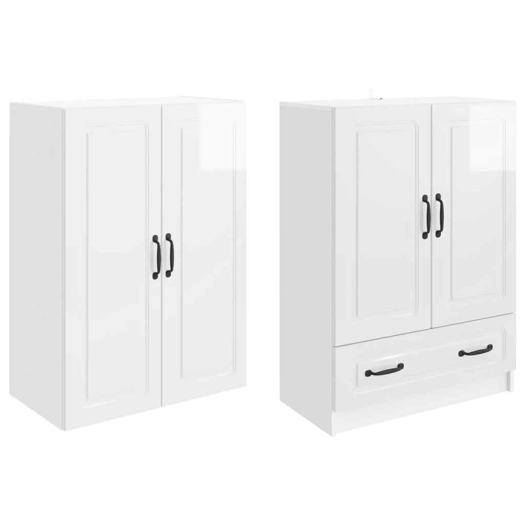 Set di armadi 2 pcs Bianco Lucido Legno ingegnerizzato 3416938