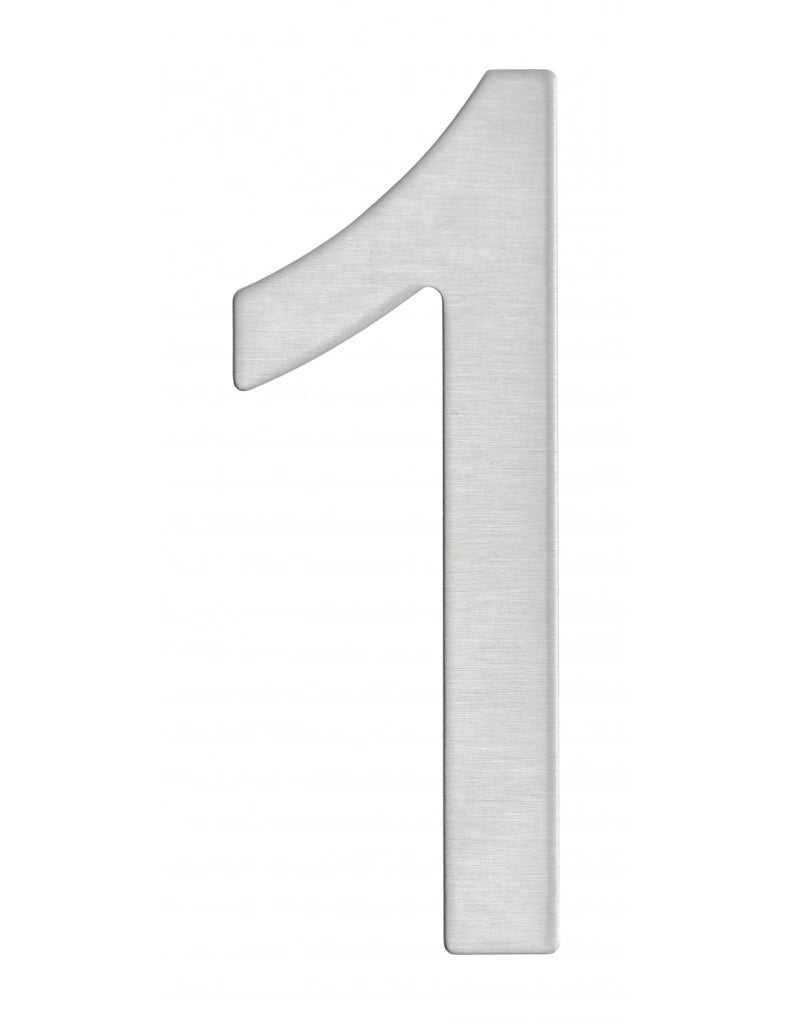 Numero 1 adesivo in acciaio inox, altezza 76 mm – THIRARD