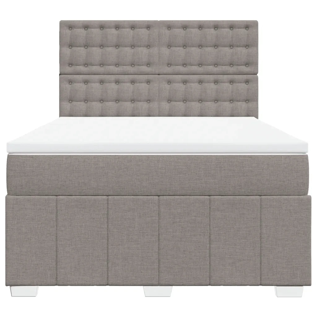 vidaXL Giroletto a Molle con Materasso Tortora 140x190 cm in Tessuto