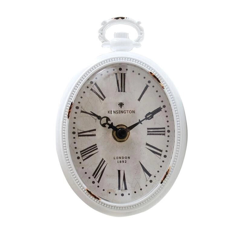 OROLOGIO DA PARETE OLIVIER OVALE IN FERRO BIANCO 9.8 X 4.5 X H15.3 CM