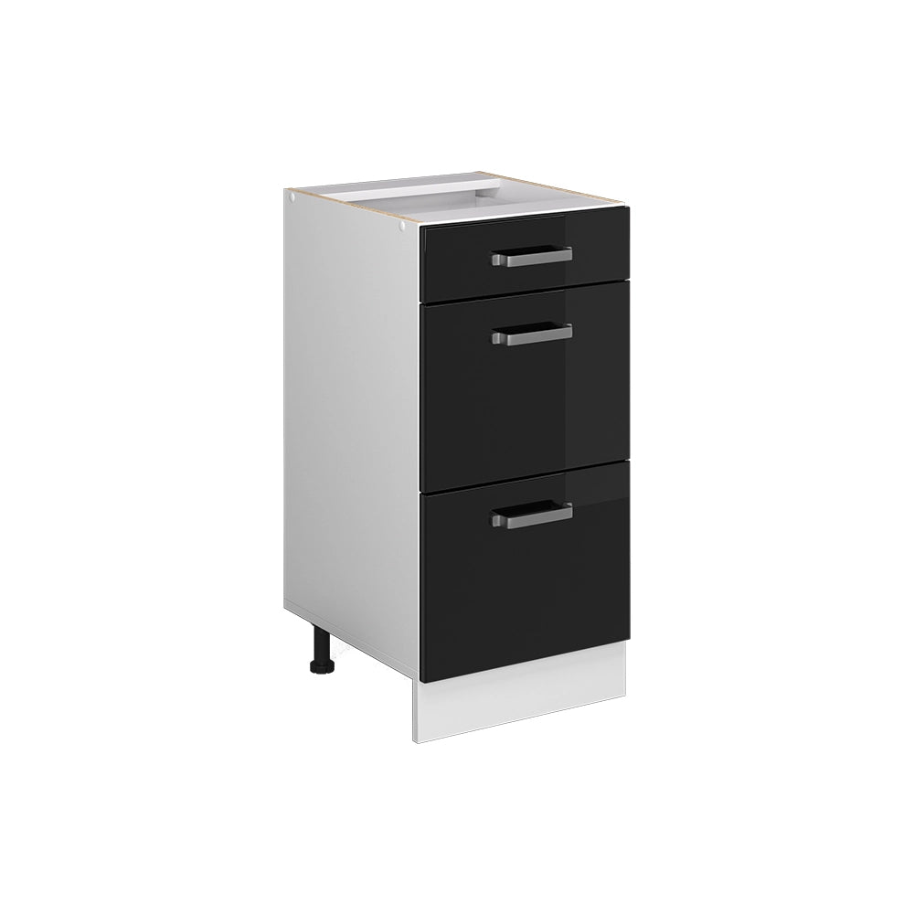 Vicco Frontale cucina Nero lucido 39.6 x 70.4 cm frontale del mobile per mobile base con cassetti