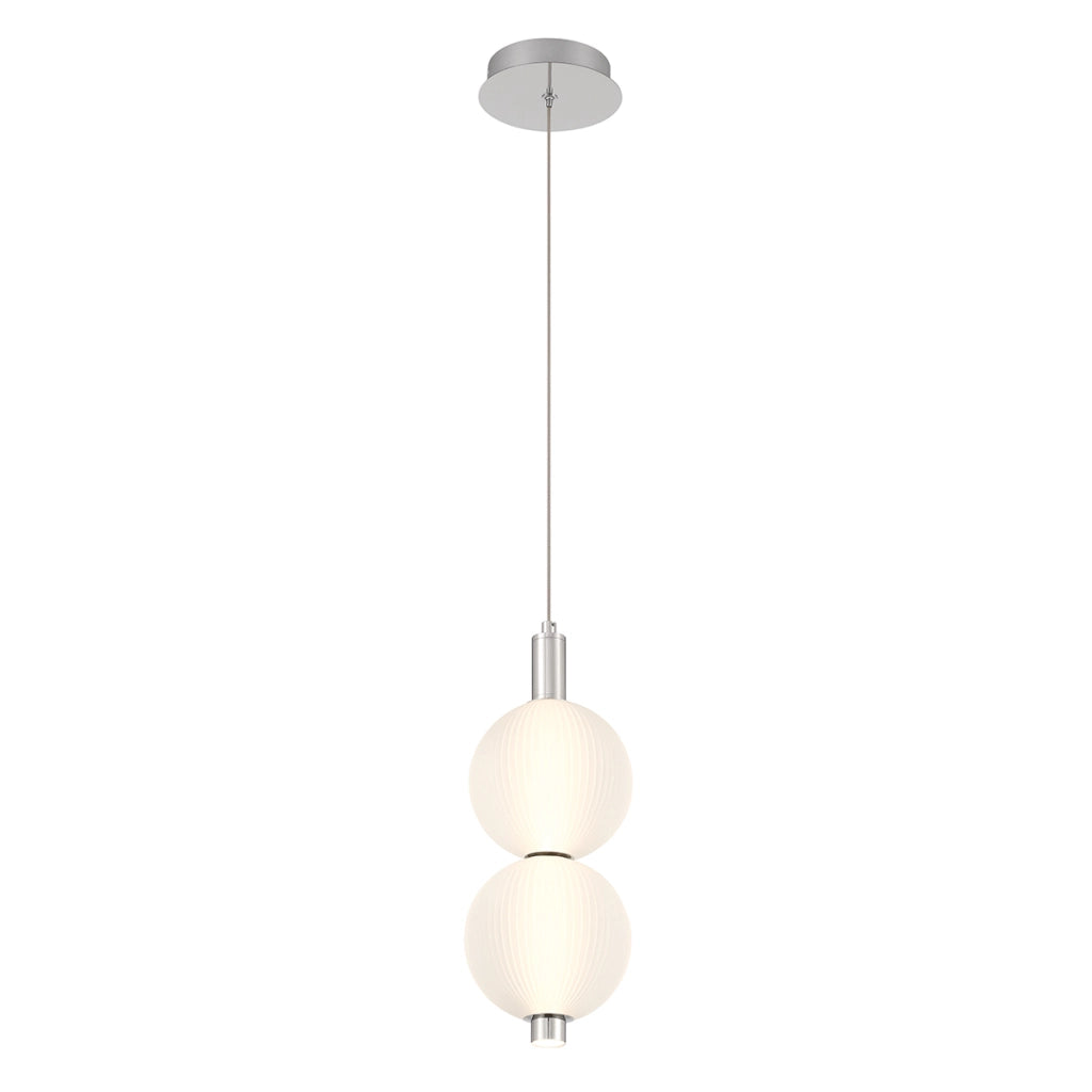 Sospensione Quintiesse Palmas LED 20W sfere bianche cromo