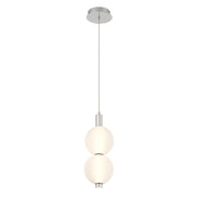 Sospensione Quintiesse Palmas LED 20W sfere bianche cromo