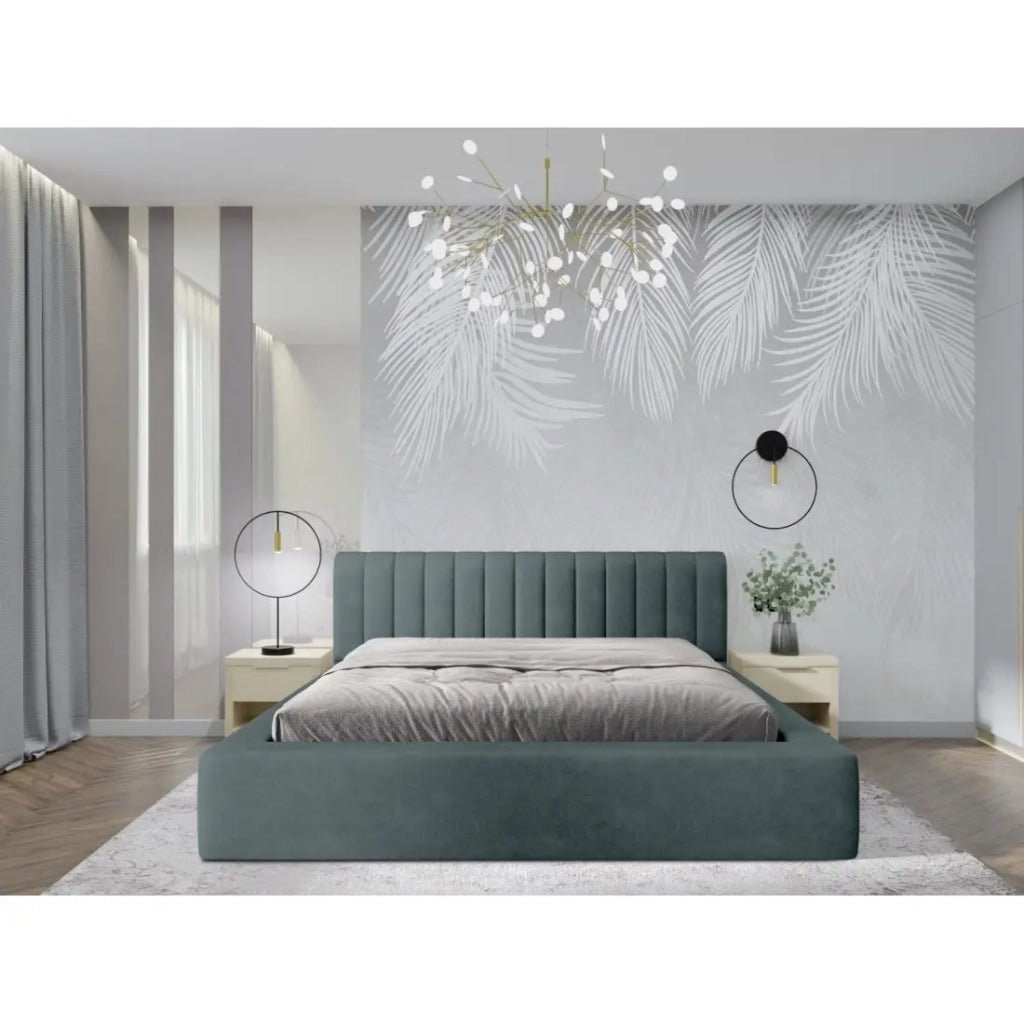 Lettino CERVIN – Velluto morbido Notte smeraldo – 140x200 cm – Rete sollevabile – Design elegante