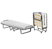 Letto pieghevole Tellus, Brandina con rete 12 doghe, Materasso incluso, Lettino salvaspazio, 100% Made in Italy, 80x190h37 cm, Custodia protettiva su richiesta