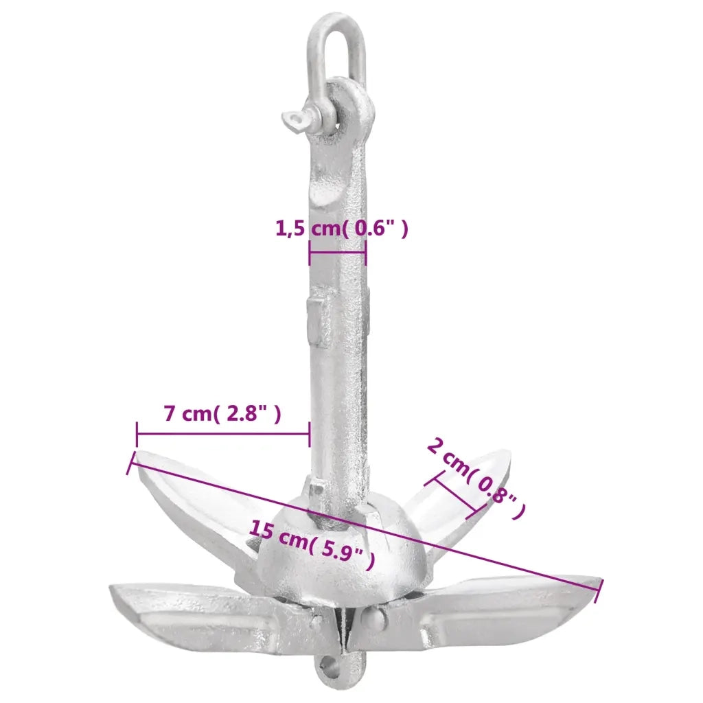 Ancora Pieghevole Argento 0,7 kg in Ghisa Zincata a Caldo 94269