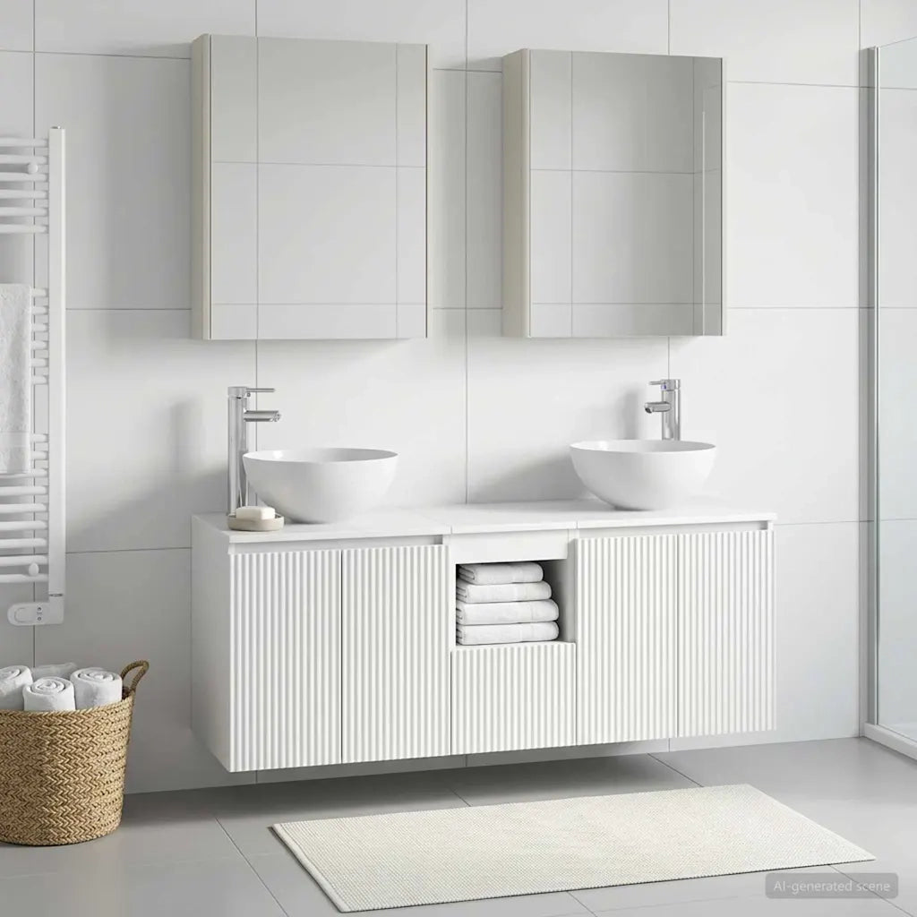 Set di Armadi da Bagno 5 pcs Bianco 53 x 15,5 x 70 cm 3406367