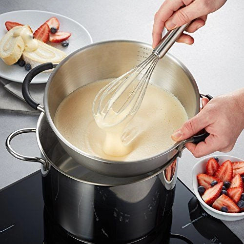 Gefu GE28140 Mesco Ciotola da Miscelazione 4 L Acciaio Inox con Manici in Silicone e Base Antiscivolo colore Argento
