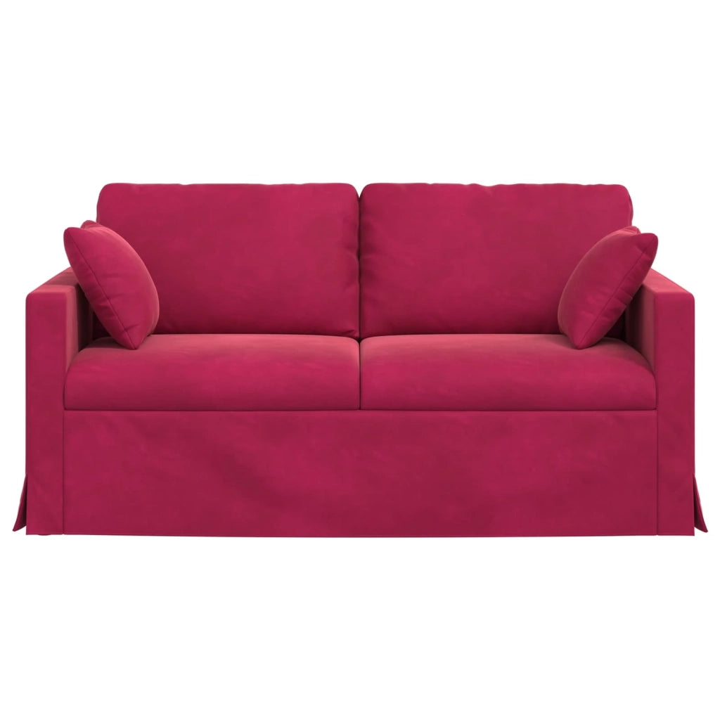 Divano | Divano da soggiorno | Sofa Rosso Vino 158 x 78 x 80 cm Velluto