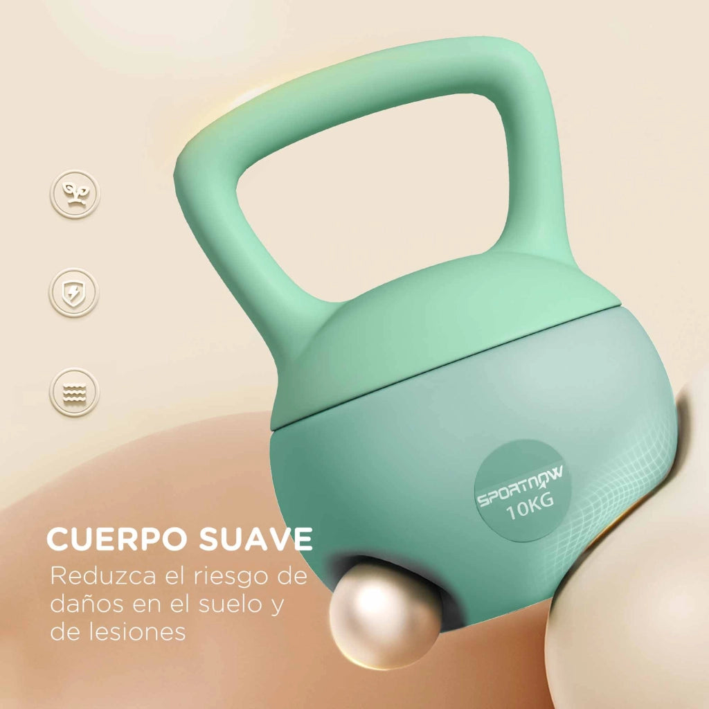Kettlebell 10 kg ¨C zephmum ¨C Verde 21x21x30 cm