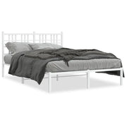 Letto matrimoniale | Letto per adulti | Giroletto con Testiera Metallo Bianco 140x200 cm